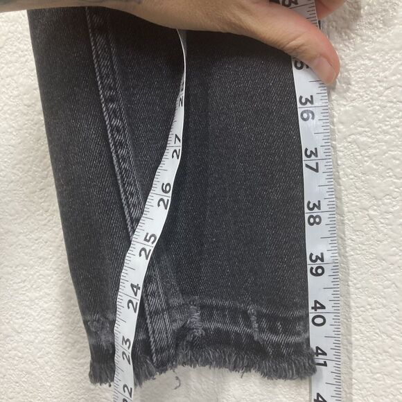 Cotton Citizen Jeans Womens 27 Black Distressed Skinny High Rise Frayed Hem USA - Picture 10 of 16